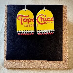 Upcycled Handcrafted Topo Chico earrings